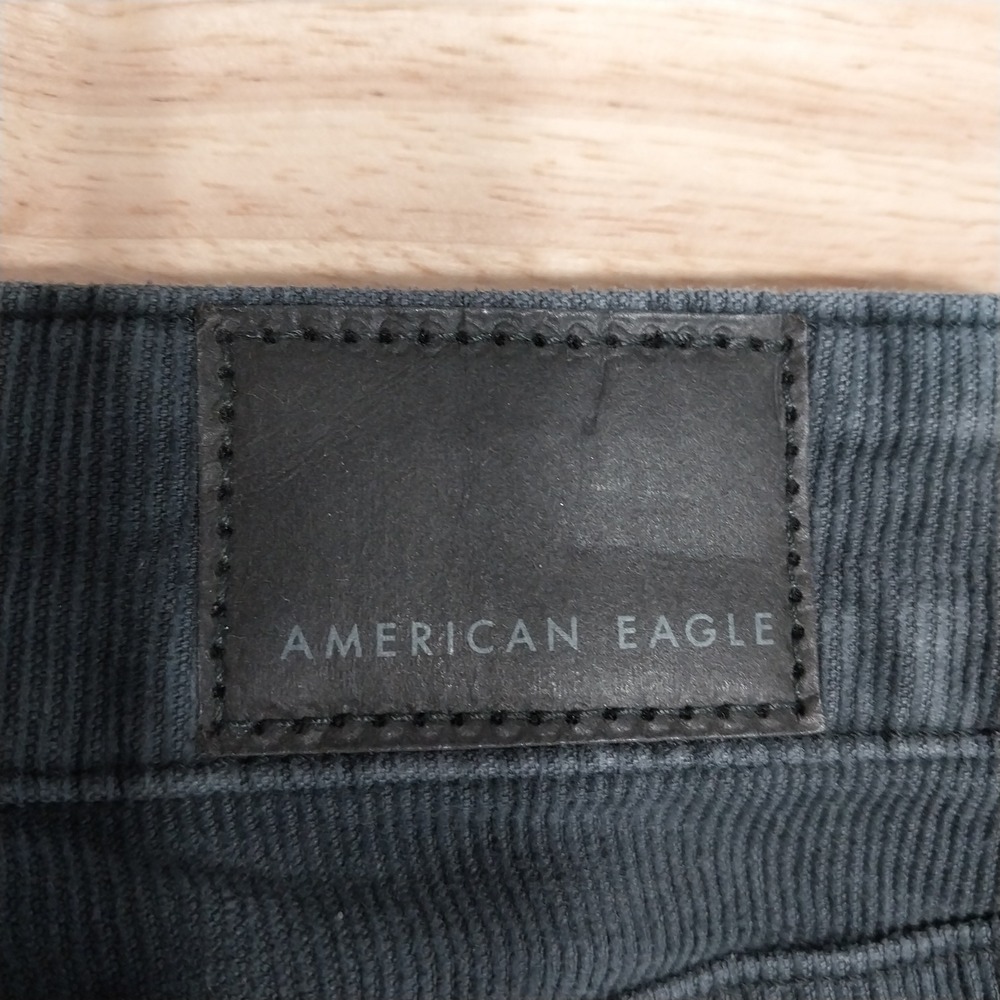 American Eagle Women Pants Super Hi-Rise‎ Flare Corduroy Button Fly 6 Gray Blue - Picture 12 of 15